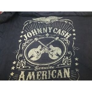 Johnny Cash Graphic T-Shirt Large Black Zion Rootswear‎ Tag Cotton